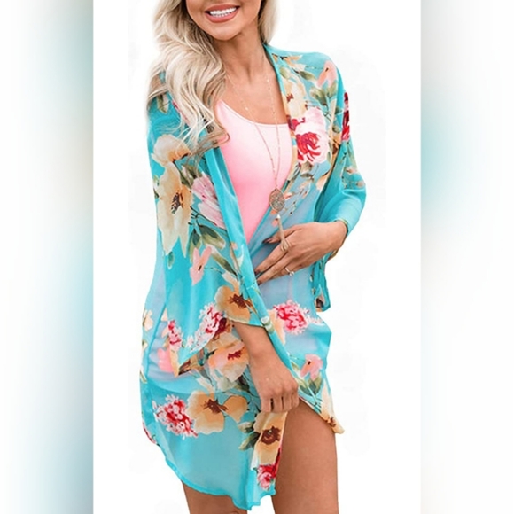 💚Women's Floral Kimono Cardigans Chiffon Casual